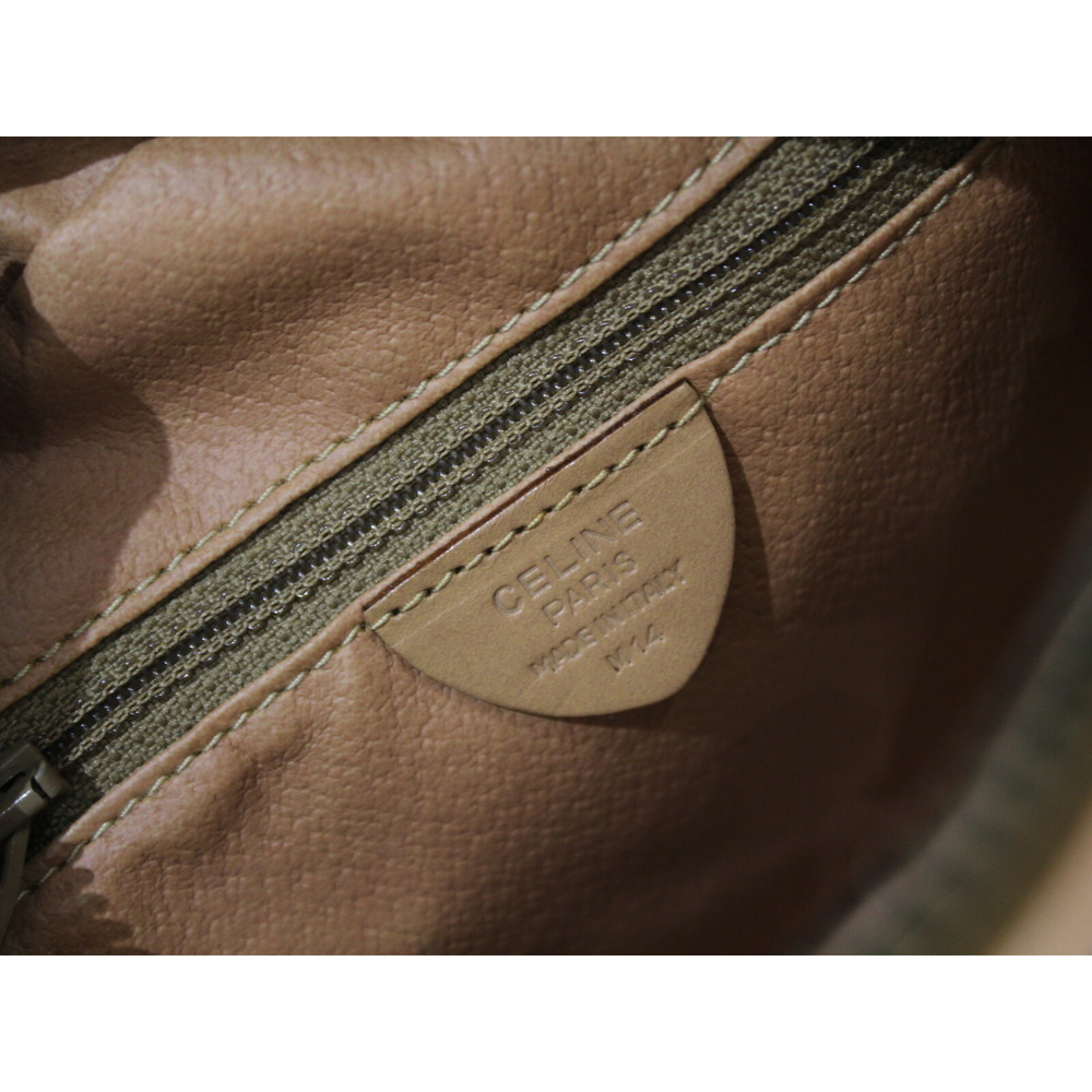 CELINE Macadam Shoulder Bag Brown Leather Compact Pochette - Picture 7 of 7